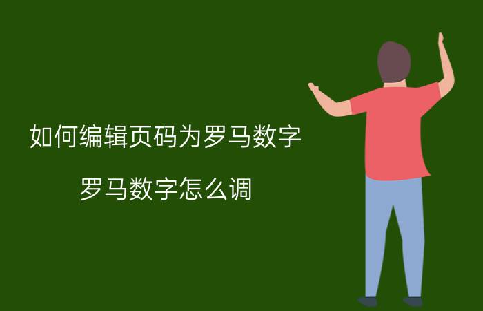 如何编辑页码为罗马数字 罗马数字怎么调？